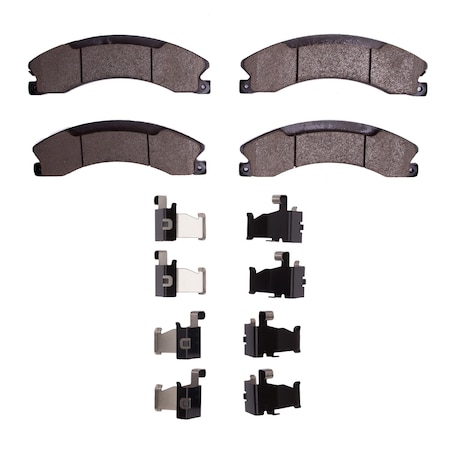 DYNAMIC FRICTION CO Heavy Duty Pads and Hardware Kit, For High Speed/Towing/Off-Roading, Low Noise, Low Dust, Rear 1214-1565-11